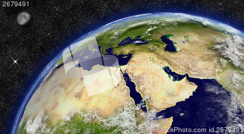 Image of Middle East on planet Earth
