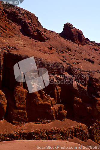 Image of view from the mountain line   lanzarote spain   