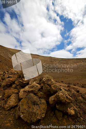 Image of stone  spain volcanic timanfaya  rock  hill and summer 