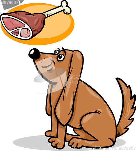 Image of dog and haunch cartoon illustration