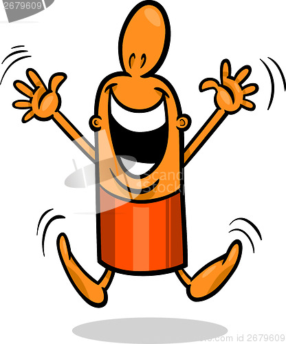 Image of excited guy cartoon illustration