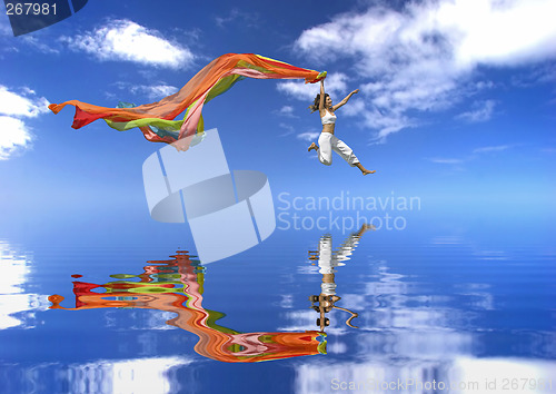 Image of Raibow woman jumping