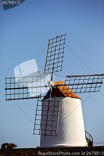 Image of cactus windmills  isle of lanzarote africa  