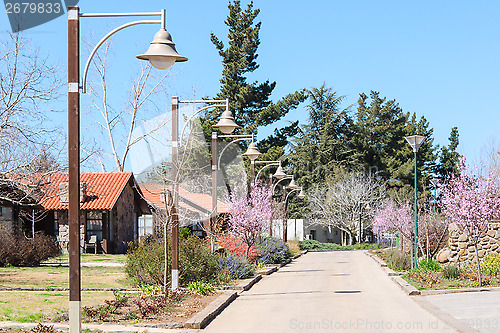 Image of Guesthouses in the countryside at springtime