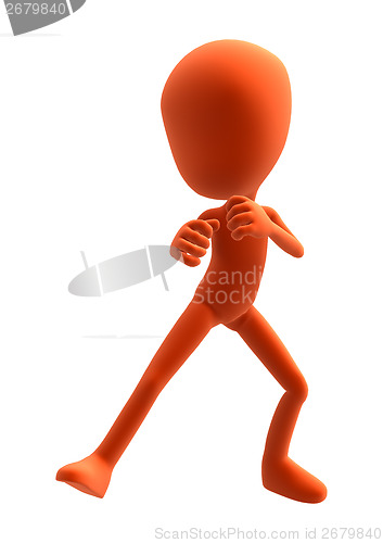 Image of Fighting Human Figure on White