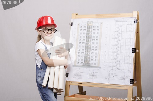 Image of Girl Builder costs with drawings at Board