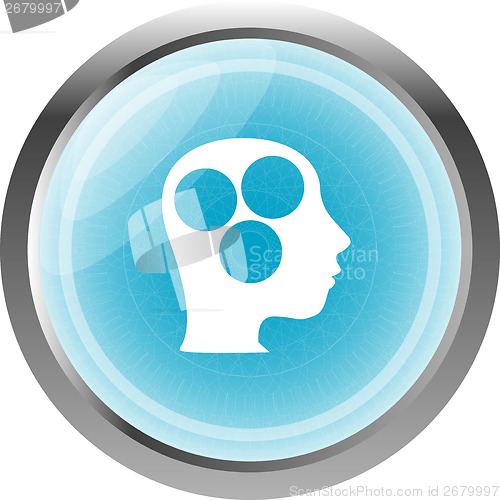 Image of Style Person blue web button isolated on white