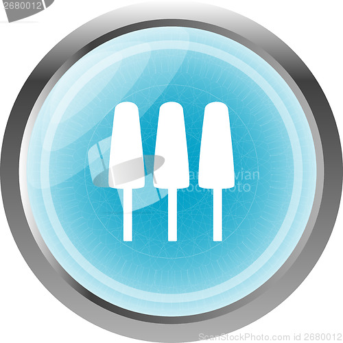 Image of Ice Cream Icon on Internet Button Original Illustration