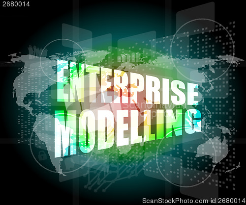 Image of enterprise modelling, interface hi technology, touch screen
