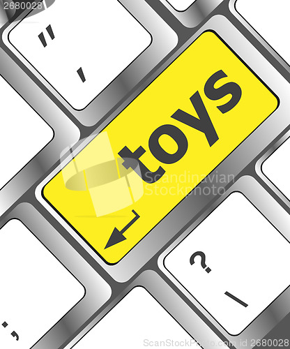 Image of toys word on computer keyboard pc key