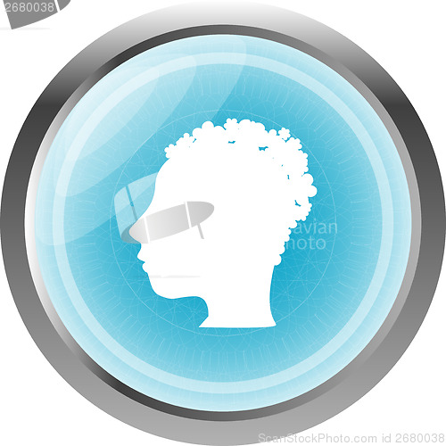 Image of Style Person blue web button (icon) isolated on white
