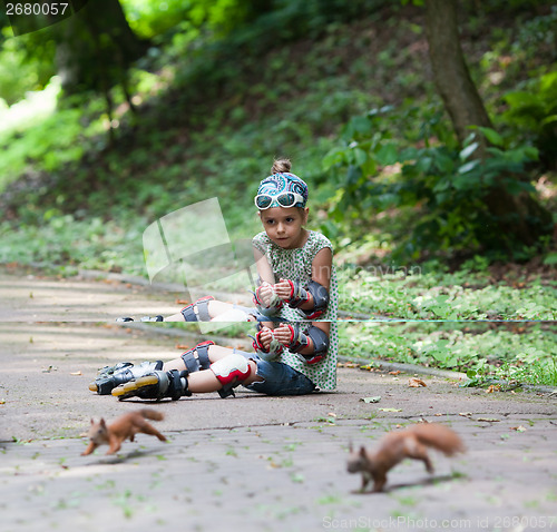 Image of Rollergirl and squirrels