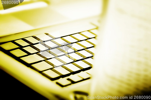 Image of Modern and stylish laptop. 