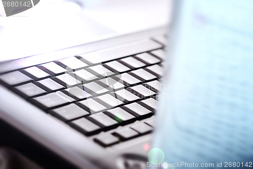 Image of Modern and stylish laptop. 
