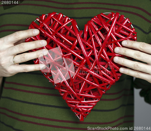 Image of Hand made red heart