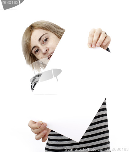 Image of Woman holding a paper