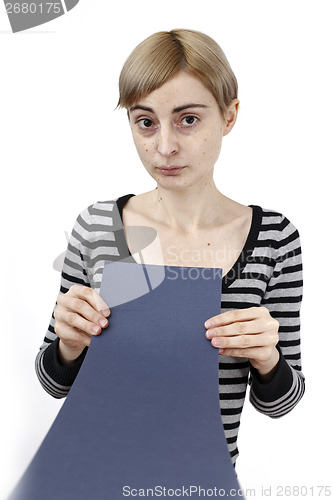 Image of Woman holding a paper