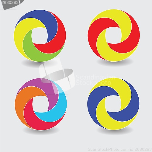 Image of set of round icons