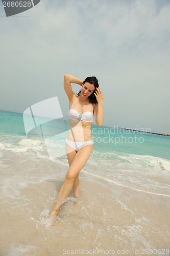 Image of Happy Beautiful Woman Enjoying Summer Vacation