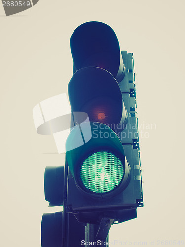 Image of Retro look Traffic light semaphore