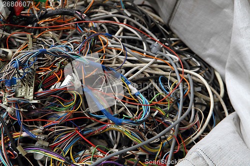 Image of old cables and wires for recycle 