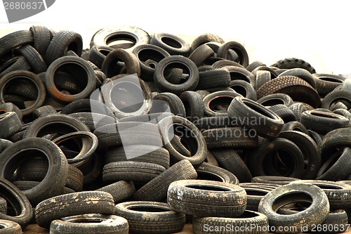 Image of old tires for recycle