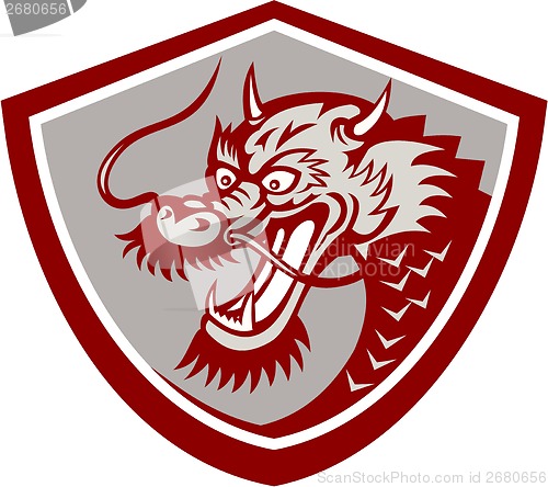 Image of Chinese Red Dragon Head Shield