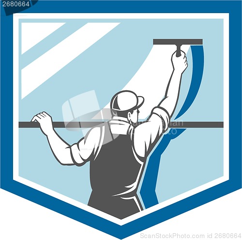 Image of Window Cleaner Washer Worker Shield Retro