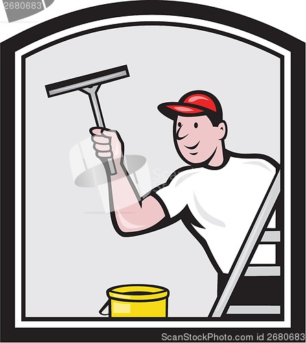 Image of Window Washer Cleaner Cartoon