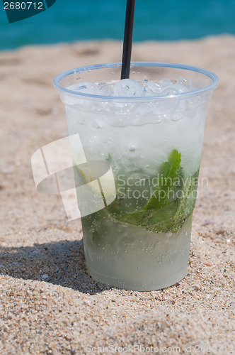Image of Mojito coctail on the beach