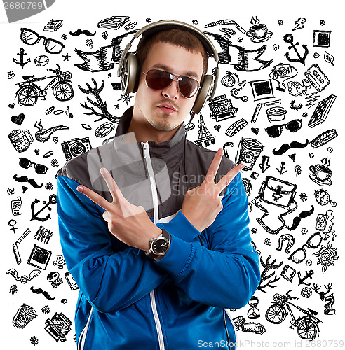 Image of Man in Glasses With Headphones