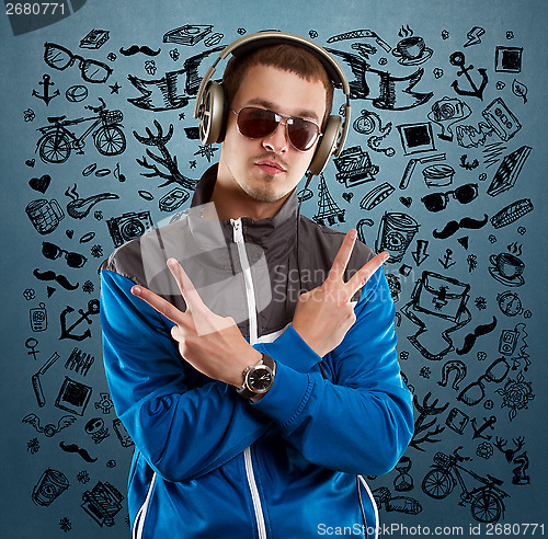 Image of Man in Glasses With Headphones