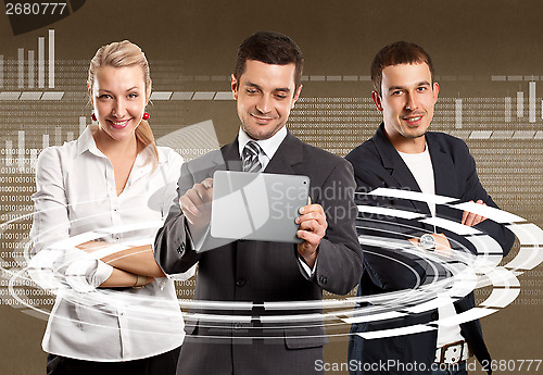 Image of Business Team With Touch Pad