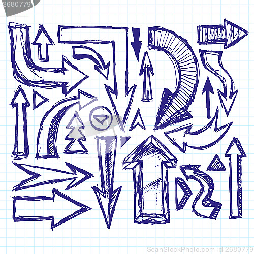 Image of Idea Sketch Background With Pen Drawn Arrows