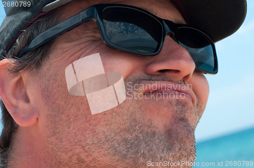 Image of Young man making "duck face"