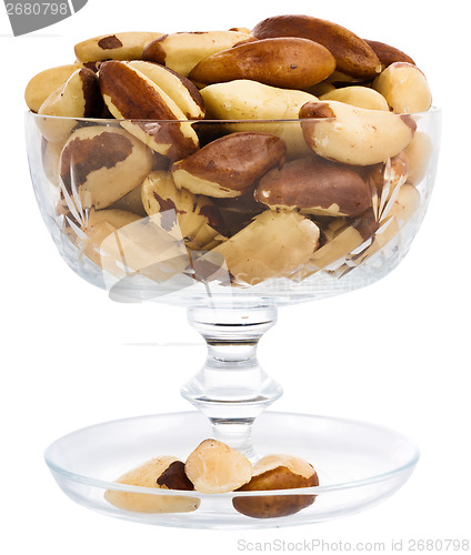 Image of A close-up of Brazil nuts on a white background