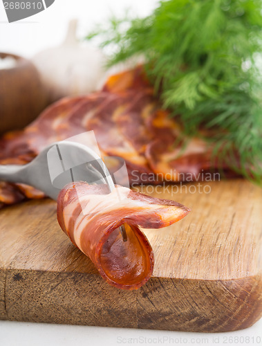 Image of Rough simple still life with bacon