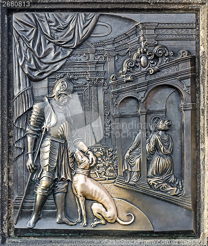 Image of Detail from martyrium of st. john, Charles bridge in Prague 
