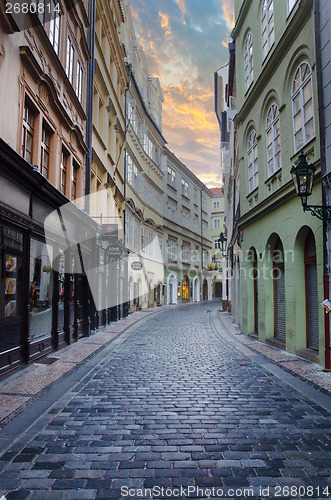 Image of streets of the old city in the early morning