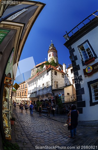 Image of At the old streets of Czech Krumlov, Czech Republic