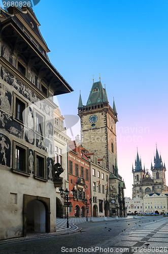 Image of Prague's market square, Czech Republic.