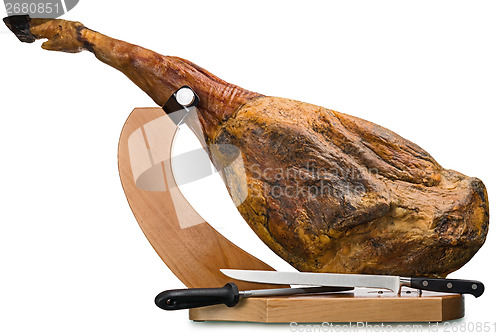 Image of Iberian ham isolated