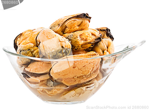 Image of mussels on white background