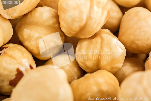 Image of hazelnuts as background