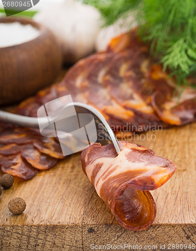 Image of Rough simple still life with bacon