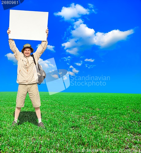 Image of tourist on a country road