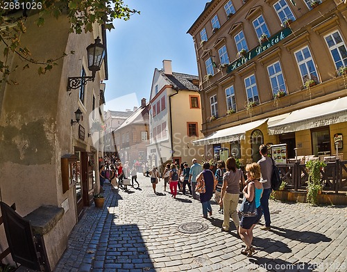 Image of At the old streets of Czech Krumlov, Czech Republic