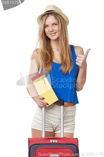 Image of Funky teen girl  traveler