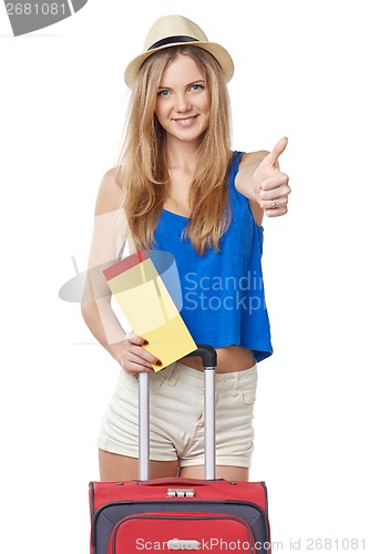 Image of Funky teen girl  traveler