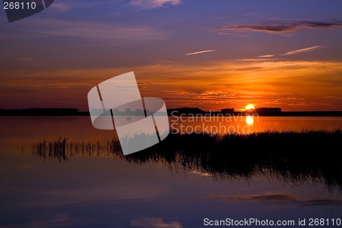 Image of Sunset lake landscape